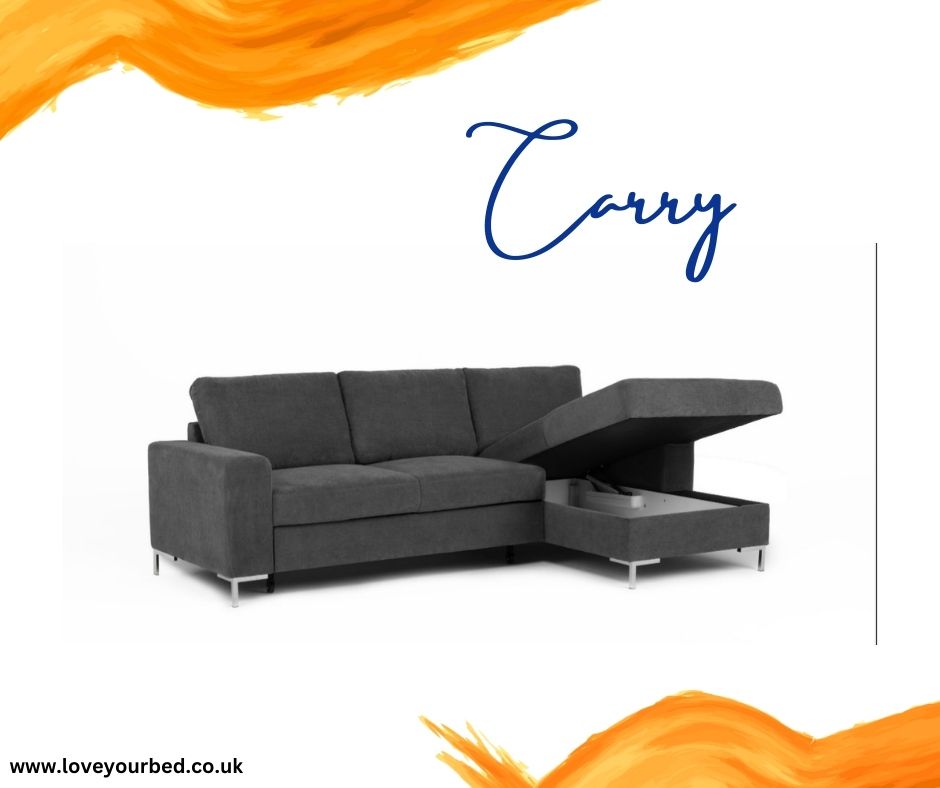 The Carry Corner Storage Sofa Bed - Dark Grey