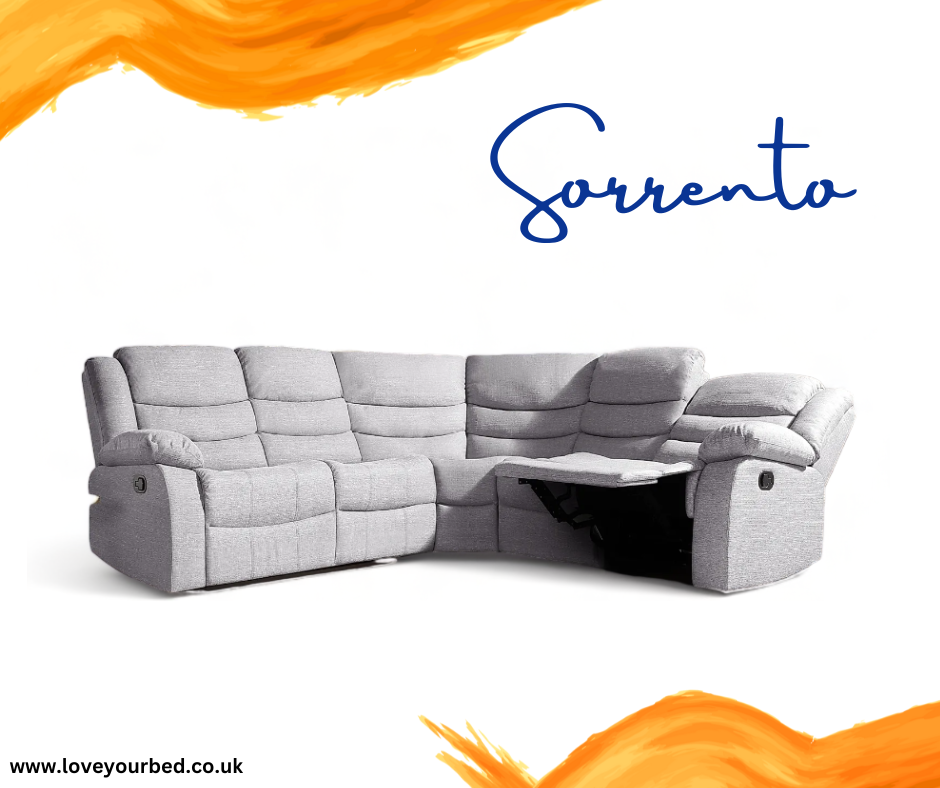 Sorrento Fabric Recliner Corner Sofa - Grey