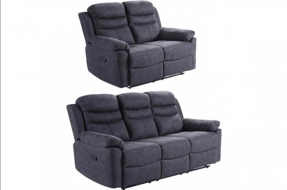 Conway Gloucester Fabric Electric Recliner Sofa Collection - Charcoal - loveyourbed.co.uk