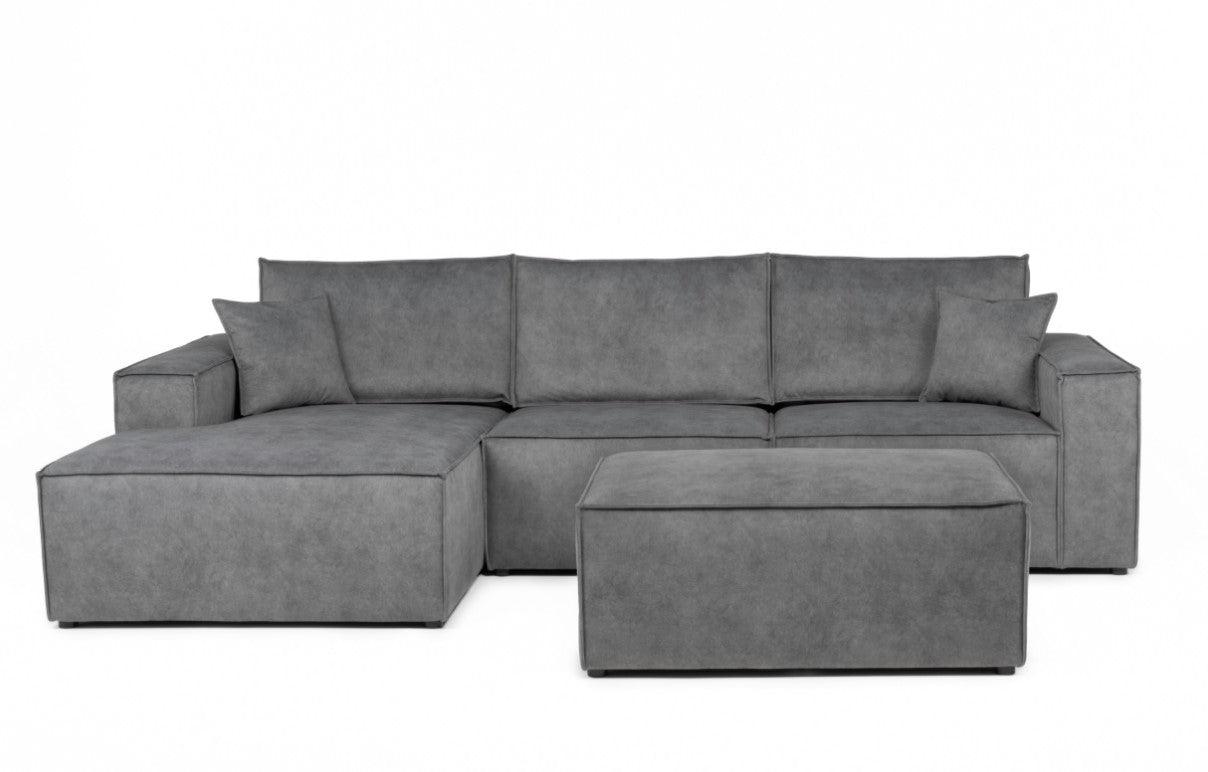 The Perfect Choice for Any Living Space: Introducing the Azzuro Grey Fabric Modular Corner Sofa from loveyourbed.co.uk" - loveyourbed.co.uk