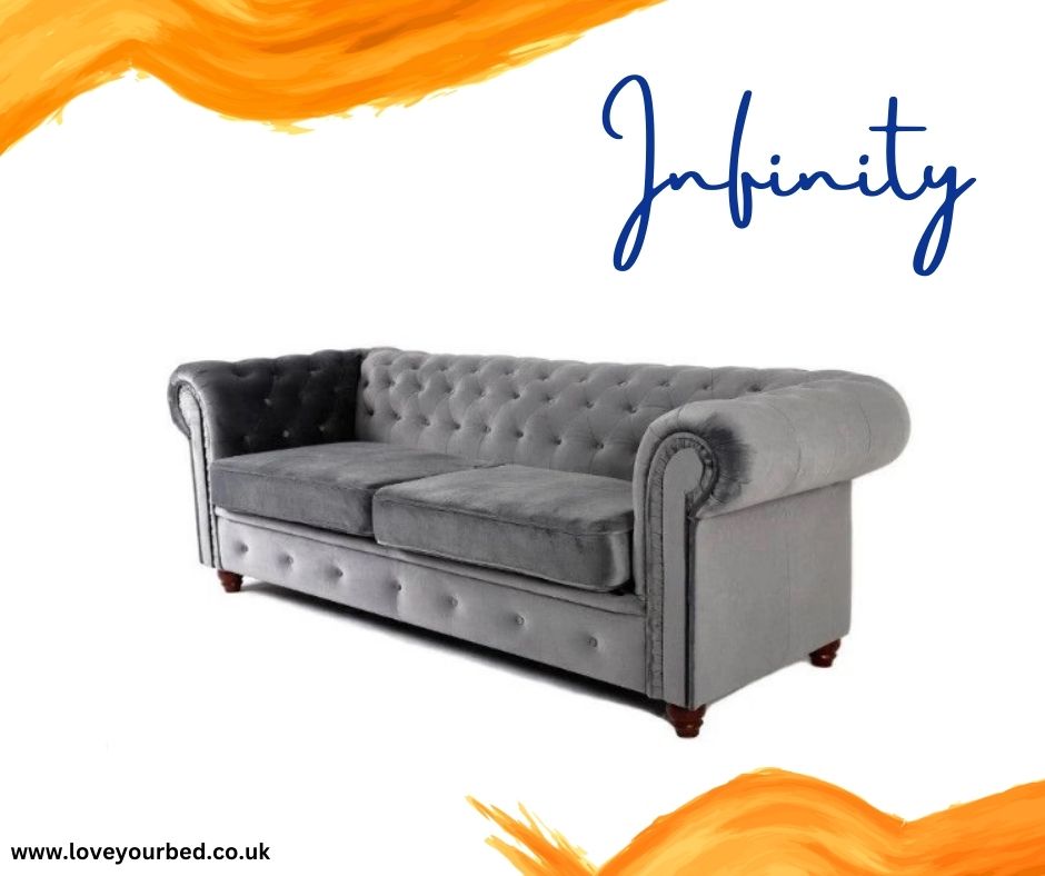 Chesterfield Infinity Velvet Fabric Sofa Collection