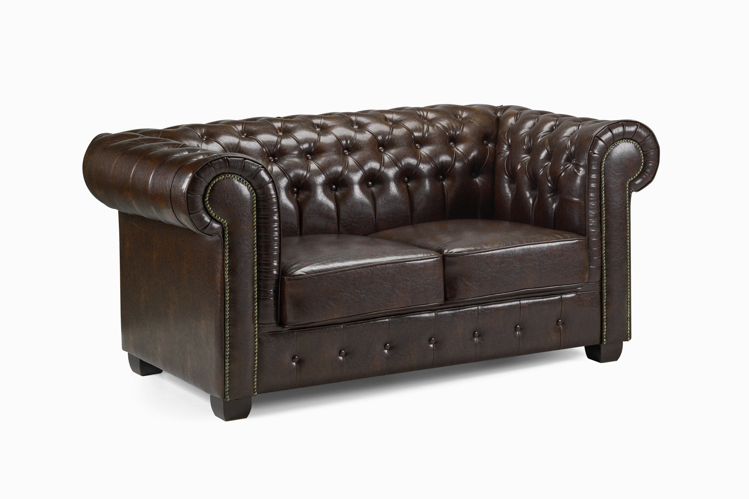 Antique Chesterfield Leather 3+2 Seater