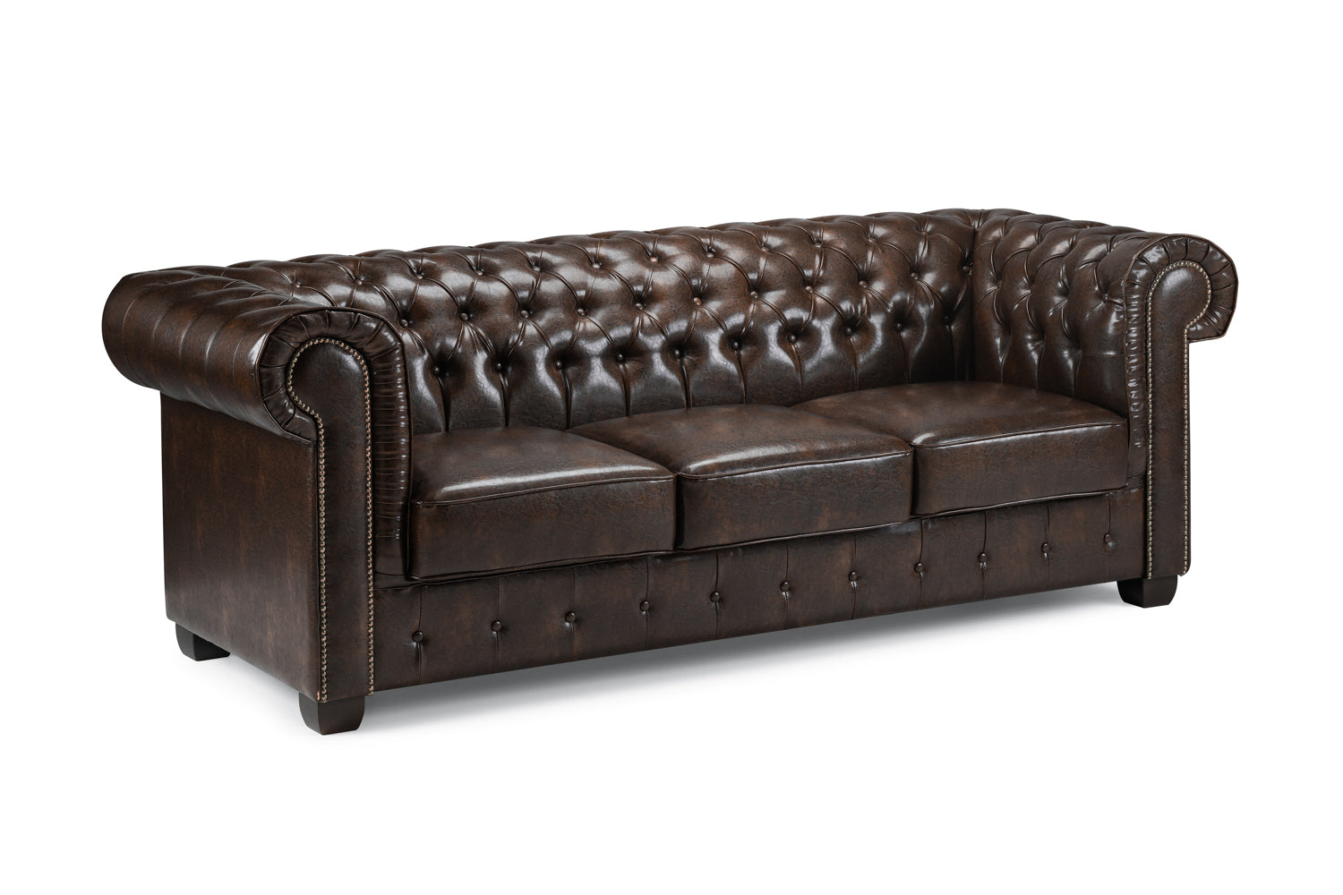 Antique Chesterfield Leather 2+2 Seater