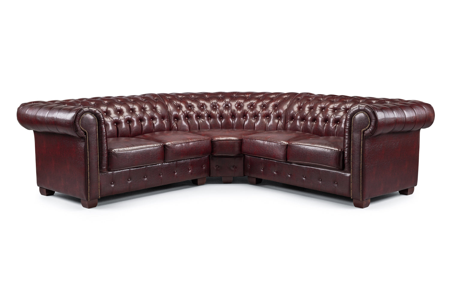 Antique Chesterfield Leather Full Corner Sofa