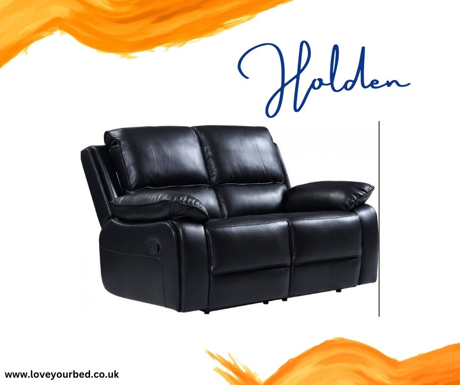Holden Leather Recliner Sofa Set - Black