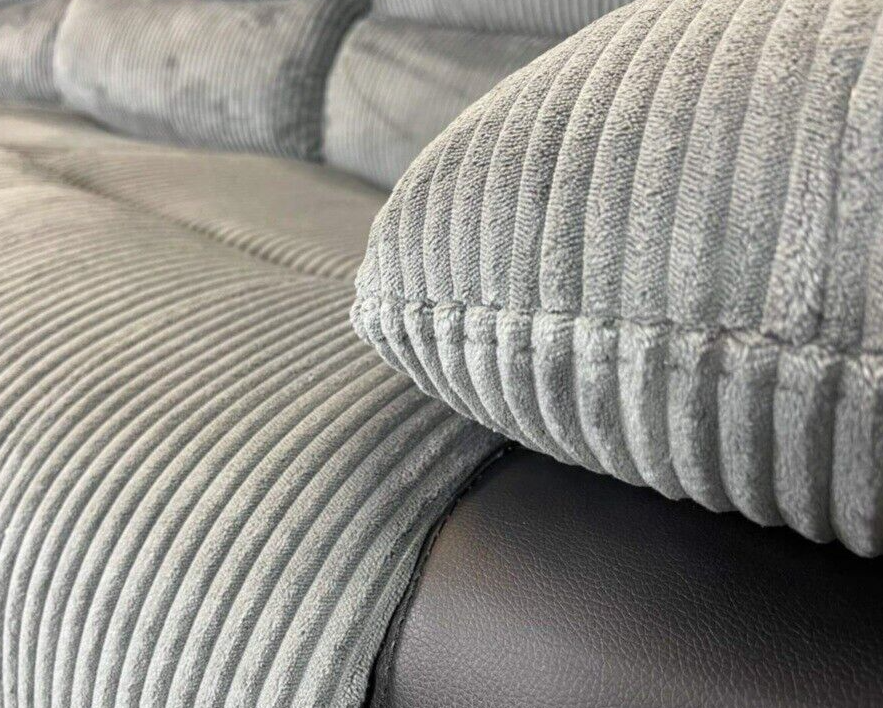 Rio Fabric Grey Jumbo Cord Corner Sofa