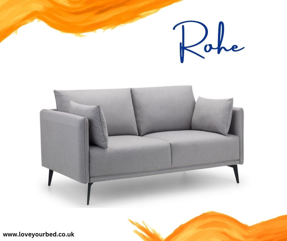 The Rohe Grey Wool Effect Fabric Sofa Collection