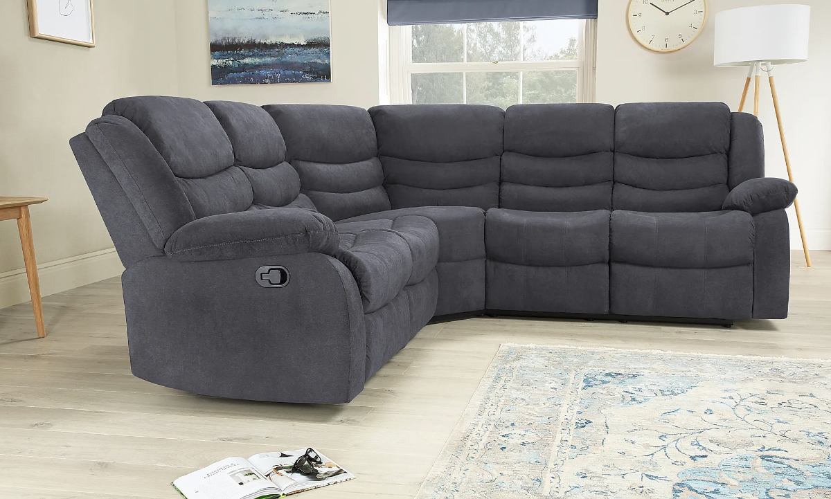 Sorrento Fabric Recliner Corner Sofa - Grey