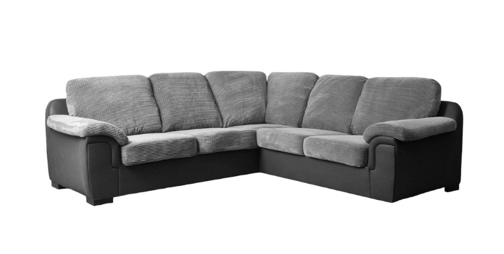 Amy Jumbo Cord Grey Corner Sofa