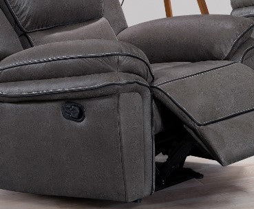Boston Grey Suede Fabric Recliner Corner Sofa