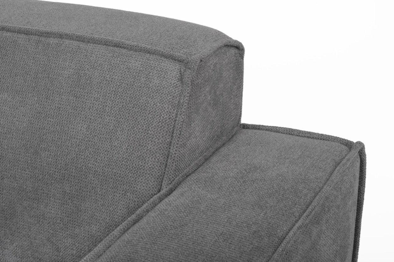 Martin Grey Fabric Corner Sofa - loveyourbed.co.uk