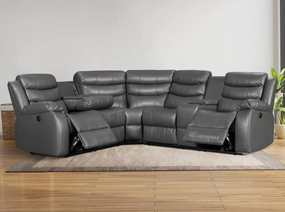 Roma Leather Recliner Corner Sofa