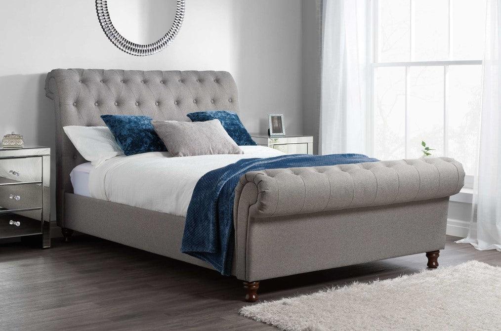 The Castello Fabric & Crushed Velvet Bed Frame Collection - loveyourbed.co.uk