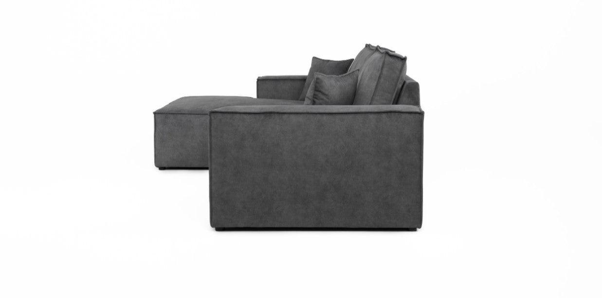 Azzuro Grey Fabric Modular Corner Sofa - loveyourbed.co.uk